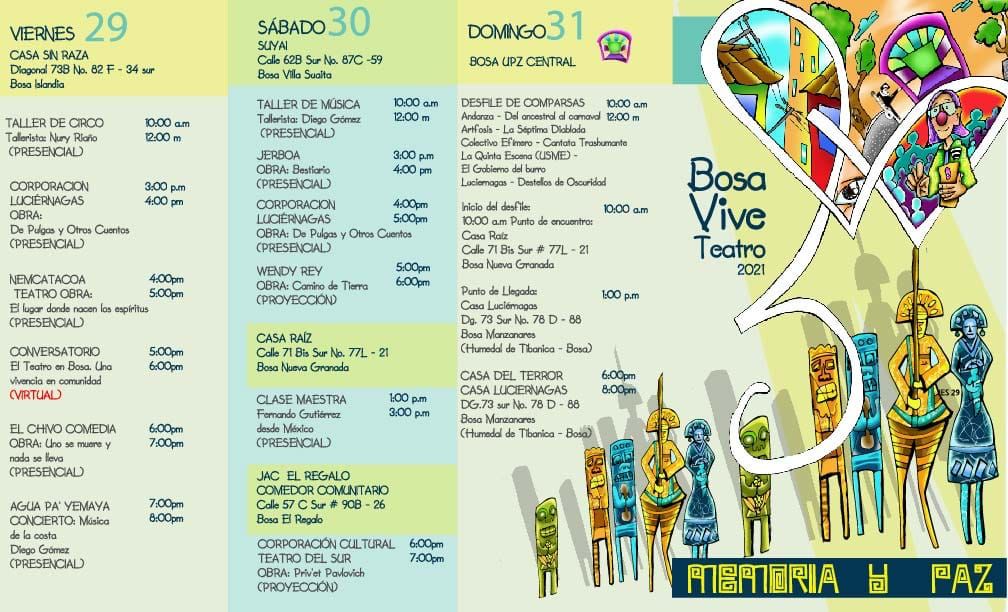 Programación oficial V Bosa vive Teatro 2021