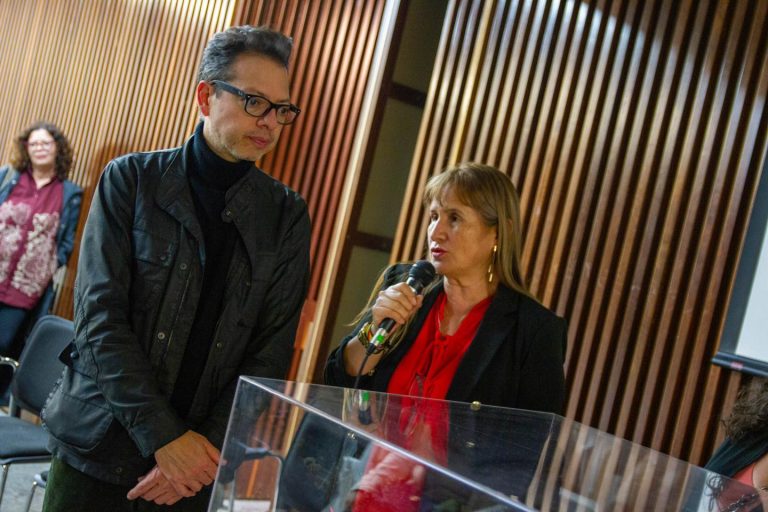 Ministro y Jaqueline Castillo en evento de presentación. Imagenes: Min Culturas.