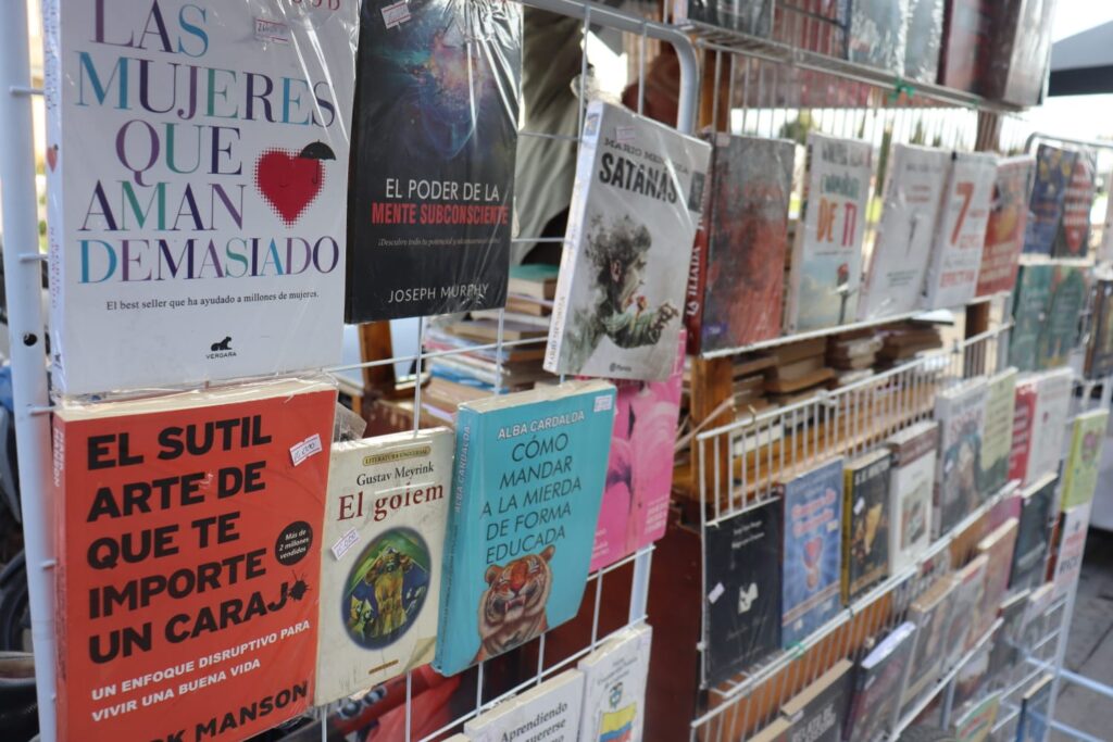 Víctor ha creado un pequeño espacio que refleja la resistencia y el amor por la literatura. Foto: Martin Londoño.